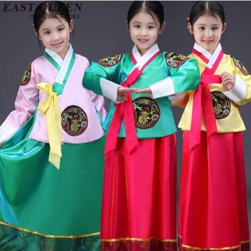 2018 new hanbok korean dress vintage korean hanbok children clothing traditional folk costume korean kids clothes KK031 Q