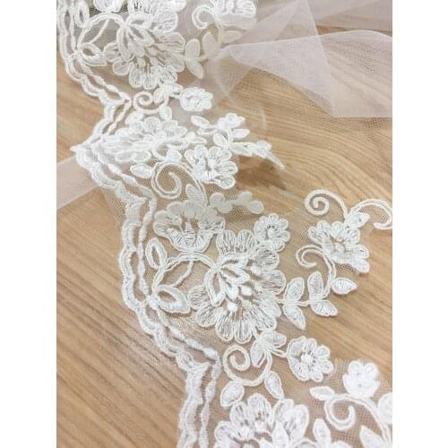 Wholesale Ivory Lace Trim Bridal Dresses Hem Lace Boarder DIY Veil Hat And Wedding Dress 10 Yards