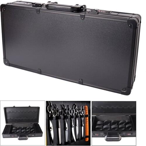 Barber Salon Stylist Travel Storage Aluminum Case Shear Clippers Tool Box Barber Stylist Lock Attache Travel Carrying Case