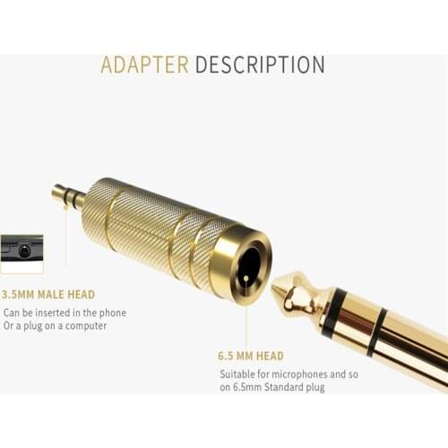Headset 3.5 to 6.5 Converter 3.5mm Male to 6.5mm Female Jack Plug Microphone MIC Audio Adapter for PC Phone Stereo