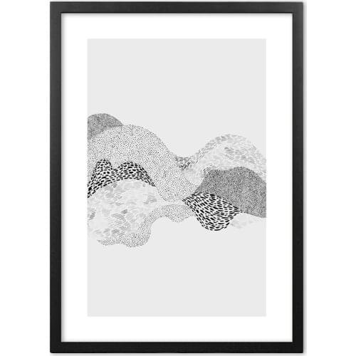 Dense Irregular Black Blocks Abstract Art Wall Art Paper Painting Landscape Wall Pictures For Living Room Decor