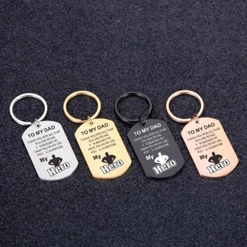 Fathers Day Gifts Keychain In The Car Man Keychains for Dad Gift Personal Defense Keychain To My Dad My Hero Keyring Wholesale