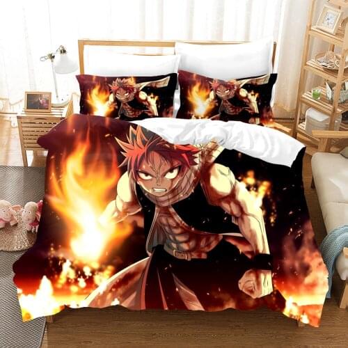 Anime Fairy Tail フェアリーテイル Bedding Set Duvet Cover Sets Comforter Bed Linen Twin Queen King Single Size Dropshipping