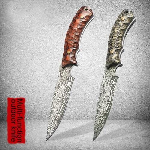 440 c High carbon steel fixed knife Straight Handmade forged hunting knife 58HRC Wooden handle Camping Tactical Survival Knife