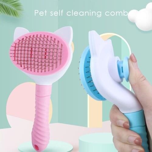 2 Styles Pet Dog Cat Loose Hair Removal Comb Stainless Steel Needle with Anti-slip Handle Grooming Brush Pet Cleaning Supplies