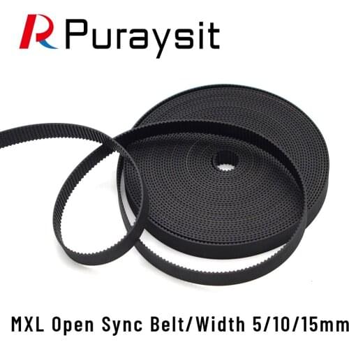 Puraysit MXL Open-Ended Timing Belt Width 5 10 15mm Transmission Rubber Belts For CO2 Laser Engraving Cutting Machine