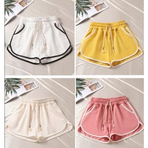 Running Sports Shorts Women Summer Candy Color Fitness Workout Loose High Waist Sexy Beach Casual Cycling Correndo Short Pants