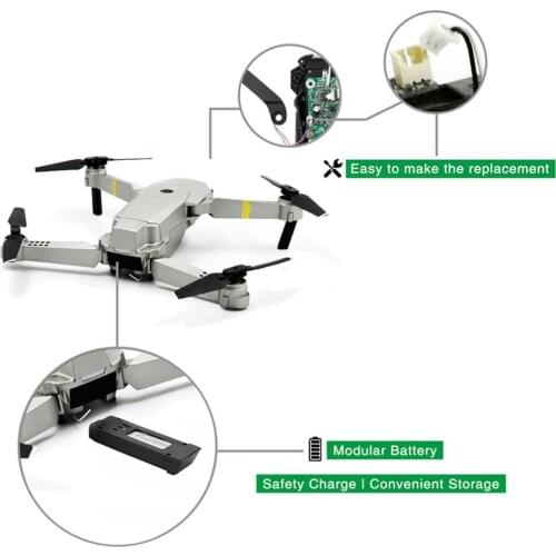 Foldable RC Selfie Drone Quadcopter Aircraft UAV with 720P Wide Angle HD WIFI FPV Camera Altitude Hold 3 Batteries