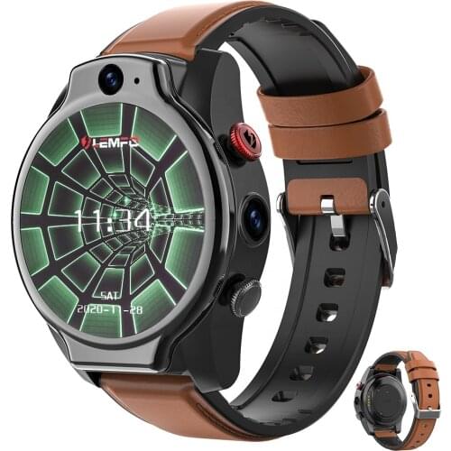 LEMFO LEM14 1.6 Inch Smart Watch Android 10 4GB 64GB IP68 Waterproof Dual Cameras 1100mAh Big Battery 4G LTE Smartwatch
