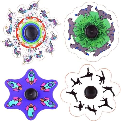 Fingertip Spinning Top Cartoon Animated Special Effects Dynamic-Running Fidget Spinner Rotating Hand Spinner Relieves Stress Toy