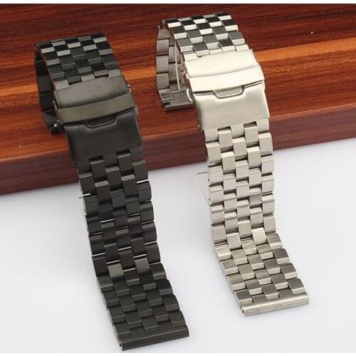 304L 24mm 26mm Solid Stainless Steel Watch Strap For Hamilton Mont-blanc WatchSilver Black Watchband Bracelet Big Size Stock