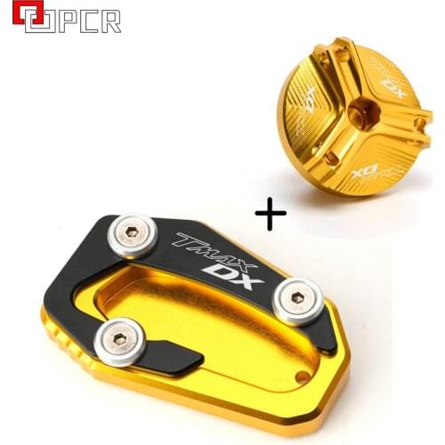 For Yamaha T-max DX SX Tmax 530 2017-2019 Motorcycle Kickstand Side Stand Extension Pad Enlarge Plate & Oil Filler Plug Cover