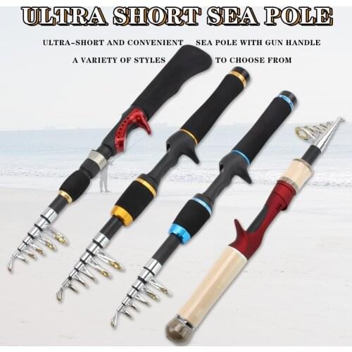 1.65M A variety of styles Ultra Short Carbon Telescopic Fishing Rod Fast Ultralight Carp Surf Spinning Rod Pocket travel pole