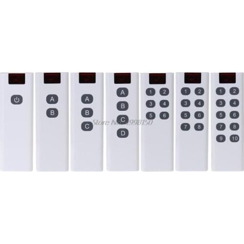 Universal Wireless Learning Code Digital Remote Controller Transmitter 1/2/3/4/6/8/10 Channels Buttons Keypad AK-7010TX Dropship