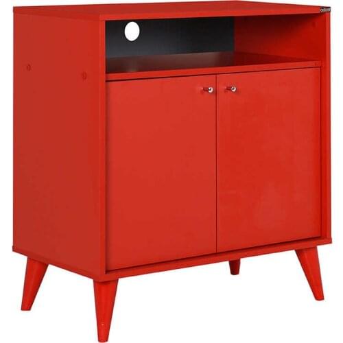 Red Wooden Wardrobe Bookshelf Organizer Hanger Wardrobe Storage Stylish Modern TV Unit Dresser For Kids Furniture