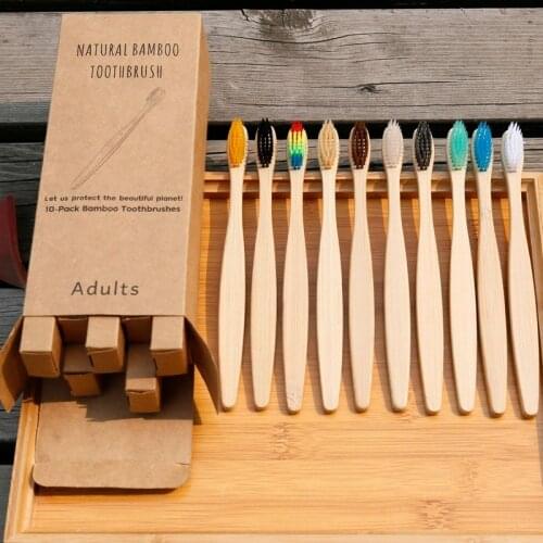 4pcs Eco Friendly Products Bamboo Toothbrush Resuable Toothbrushes Portable Soft Bristle Wooden Soft for Home Travel Hotel Use