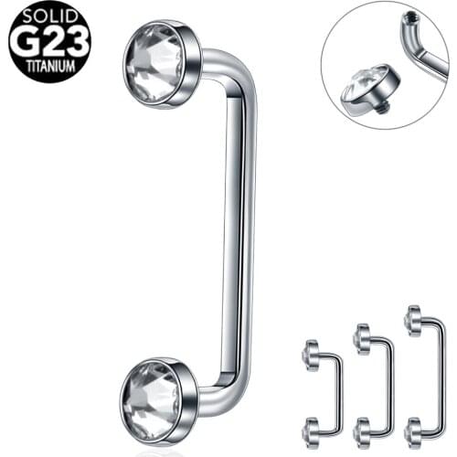 1Pc 14G G23 Titanium Micro Dermal Piercing Crystal Internally Thread Surface Skin Diver Dermal Anchor Piercing Sexy Body Jewelry