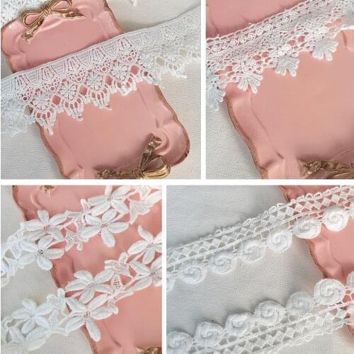 14Yards Cotton Embroidery Lace Ribbon Clothing Fabric Handmade DIY Material Garment Needlework Sewing Accessories 225