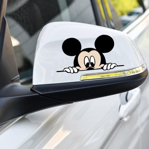 2 Pcs Disney Mickey Mouse Car Sticker Home Decoration Wall Stick Multifunctional Sticke Cartoon Anime Figure Auto Stickers PVC