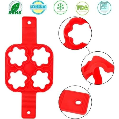 4 Holes Non-stick Silicone Pancake Maker Breakfast Omelette Egg Mold Cooker Kitchen Baking Accessories