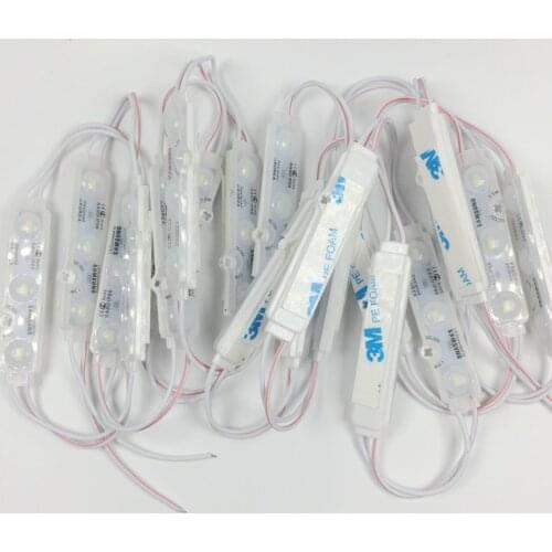 50pcs/lot LED Module light 1.2W 5730 3LED Module waterproof 12V advertising light SAMSUNG chip Led Sign Backlight Channel white