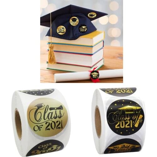 500pcs 3.8cm Graduation Gift Label Stickers, Graduate Theme Sticker, Graduation Party Favor Sticker Set Academic Cap Decals