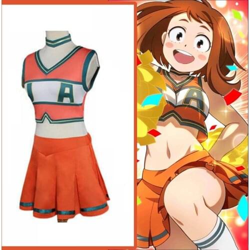 Anime Comic My Hero Academia Cosplay Costumes OCHACO URARAKA Cosplay Costume Uniforms Cloth Suits cheer squads Sportswear Dress