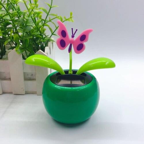 Car Ornament Solar Power Toy Swing Dancing Flower Pot Decor Home Office Ornament Kids Gifts