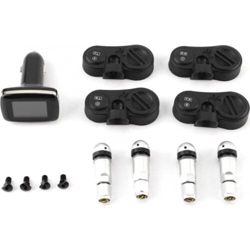1 Set Car Intelligent TPMS Cigarette Lighter Tire Pressure Monitoring System with 4 Internal Sensors Brand New Auto Accessories