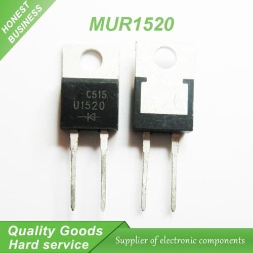 Free shipping 10pcs/lot MUR1520 U1520 TO-220-2 200V 15A new original