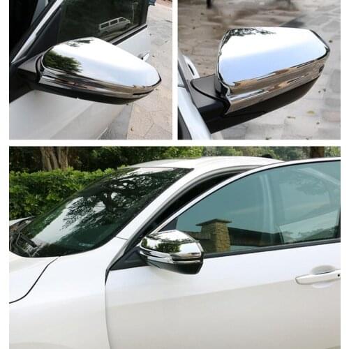 Free Shipping For Honda Civic 2016 2PCS ABS Chrome Car Side Door Rearview Mirror Cover Trim Moldings Car Styling Accessories