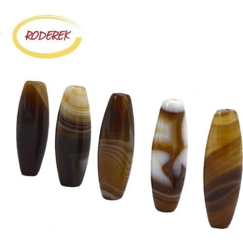 5 Pcs Natural Agate Beads with Beautiful Veins to Make Necklaces or Bracelets