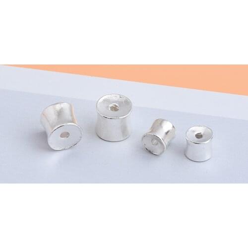 925 sterling silver beads loose beads Buddha beads bucket beads handmade DIY beaded material making bracelet accessories