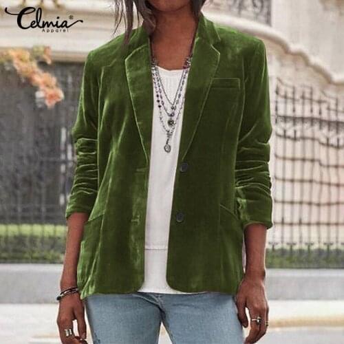 Женские бархатные пиджаки Celmia China At AliExpress