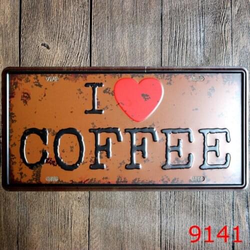 Bar Decor coffee words Metal Plates Vintage Metal tin sign Bar Wall art craft painting metal art for Home Bar Store Pub 15x30cm