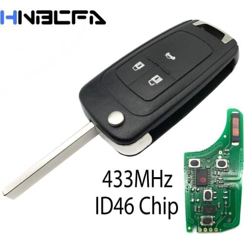 For Chevrolet Cruze Malibu Aveo Spark Sail 3 Buttons Car Remote Smart key with 433MHz ID46 Chip Uncut HU100 Blad