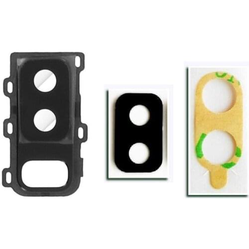 For Samsung Galaxy A6 Plus A6+ 2018 SM-A605 Camera Lens Frame With Glass Cover And Adhesive Sticker