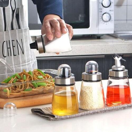 180ML Leakproof Glass Oil Dispenser Kitchen Olive Oil Container Soy Sauce Vinegar Cooking Wine Seasoning Bottles