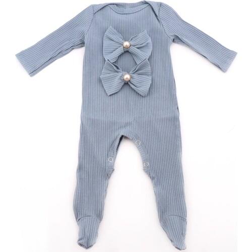 Ribbed cotton bodysuit for Baby Girls newborn toddler kid solid color romper footies Outfits children clothes Pajamas commission