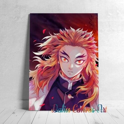 Canvas Rengoku Kyoujuro Anime Pictures Home Decoration Manga Paintings Poster HD Prints Wall Art Modular Living Room Framed