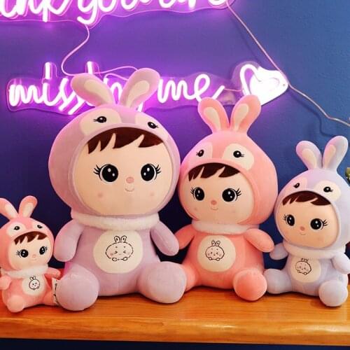 Kawaii Sitting Version Turned Into a Rabbit Plush Soft Stuffed Toy Animals Bunny Cartoon Pillow Doll for Children Kids Birthday