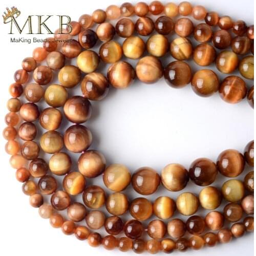 Natural Sun Tiger Eye Stone Round Beads For Jewelry Making Spacer Loose Beads 4/6/8/10/12mm Diy Bracelet Jewellery 15inches