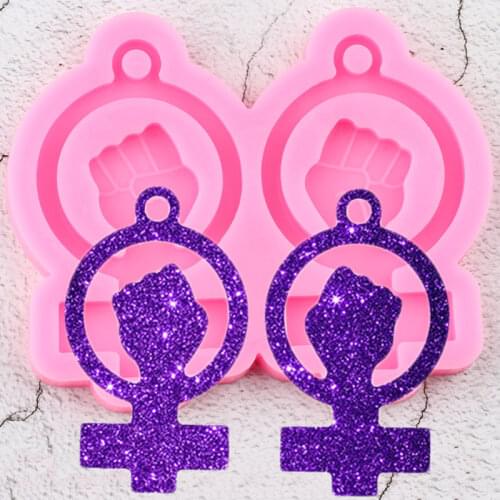 L/M/S Black Lives Matter Earring Mold DIY Handmade Charms Mold Super Glossy Keychain Resin Molds Epoxy Jewellery Silicone Mould