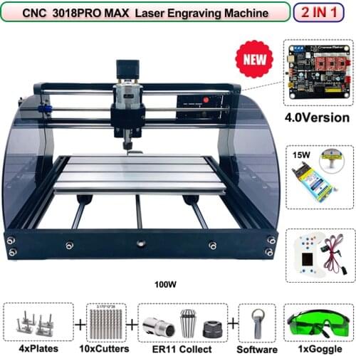 3018 Pro Max CNC Wood Engraving Machine 15W Laser GRBL 3Axis Router DIY Wood Milling Cutter Laser Cutting Machine With Offline