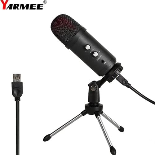 Professional Condenser USB Microphone With Stand For Laptop Karaoke Singing Streaming Gaming Podcast Studio Recording Mikrofon