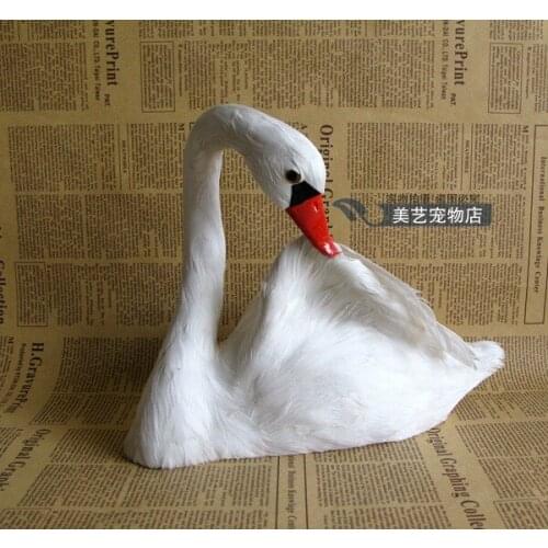Simulation goose 25x10x21cm toy model polyethylene&furs white goose model home decoration props ,model gift d127