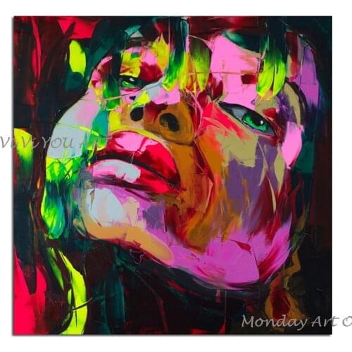 Fashion Hand Painted Abstract Knife Figure Face Oil Painting Decorative Picture for Living Room Home Decor