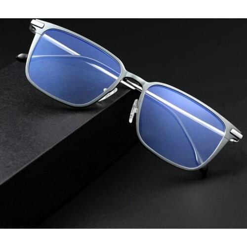 Pure Titanium+Aluminum-Magnesium Anti Blue Ray Computer Glasses Frame Men Square Myopia Optical Prescription Eyeglass A6128