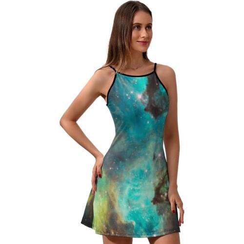 Star Dress Suspender Comfortable Spandex Dresses Teen Printed Holiday Sale One-Piece Dress