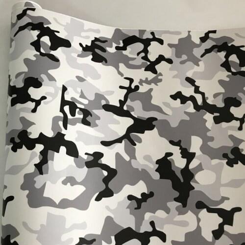 10/20/30/40/50X152CM PVC Self Adhesive Black White Gray Camouflage Scooter Motorcycle Car Vinyl Wrap Sticker With Air Release